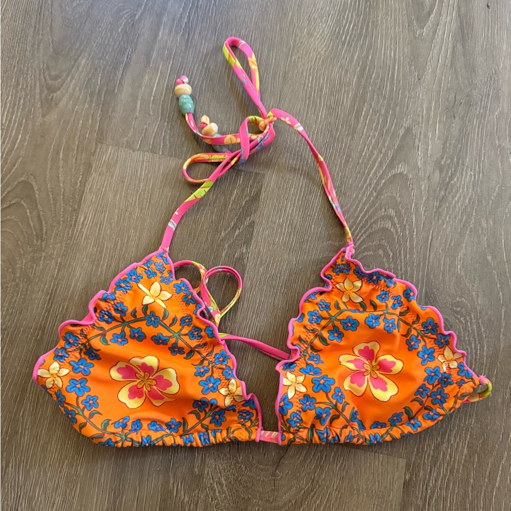 Kulani Kinis Lettuce Edge Bralette Bikini Top - Picture 2 of 9